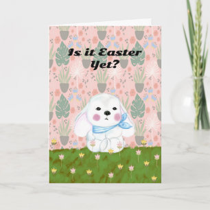 Carte Pâques mignonne avec lapin pour enfant