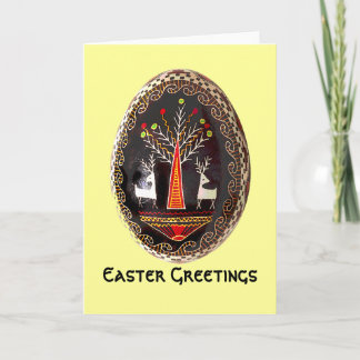 Carte Pâques OEuf Peint Ukrainien Pysanky