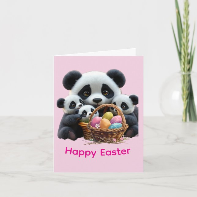 Carte Pâques Ours Panda (Devant)