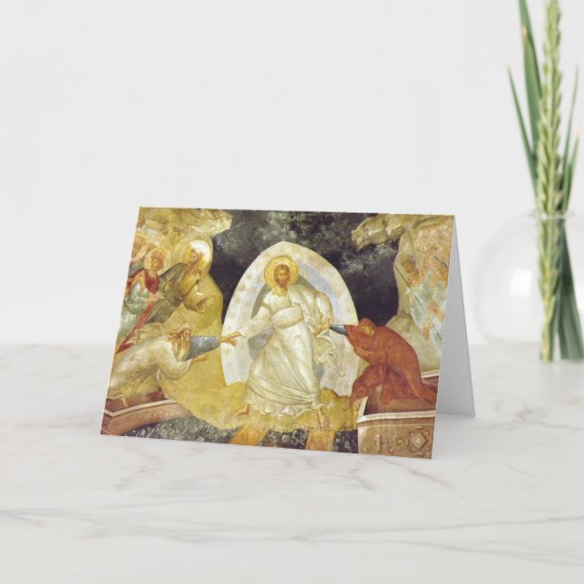 Carte Pâques/Pascha Anastasis Église Fresco Chora (Devant)