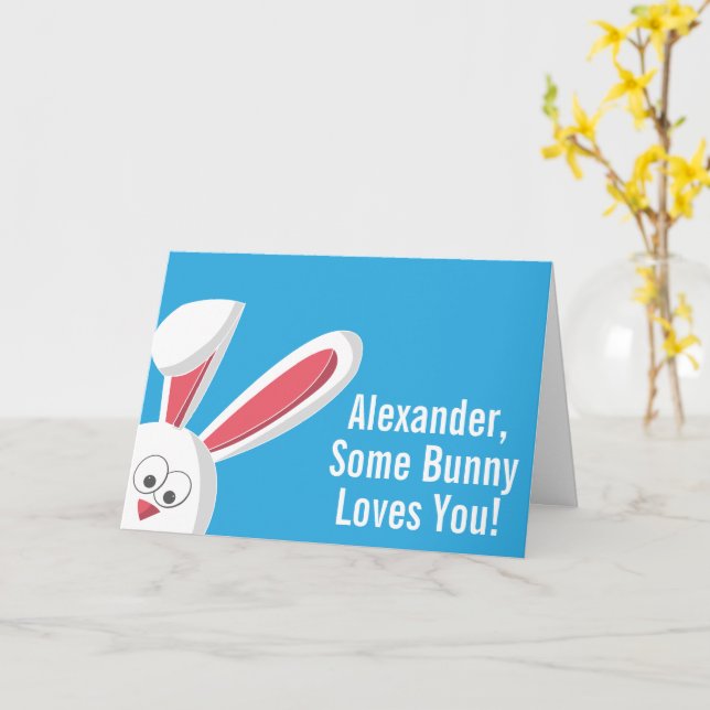 Carte Pâques personnalisée pour enfant ou grand-en (Fleur jaune)