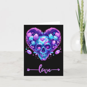 Carte Pâques Pink Crâne bonbon amour Rock pour hommes fe