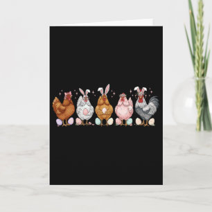 Carte Pâques Poulet Lapins Oreilles Coq Volailles Agricu