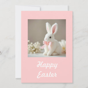 Carte Pâques rose avec Bunny