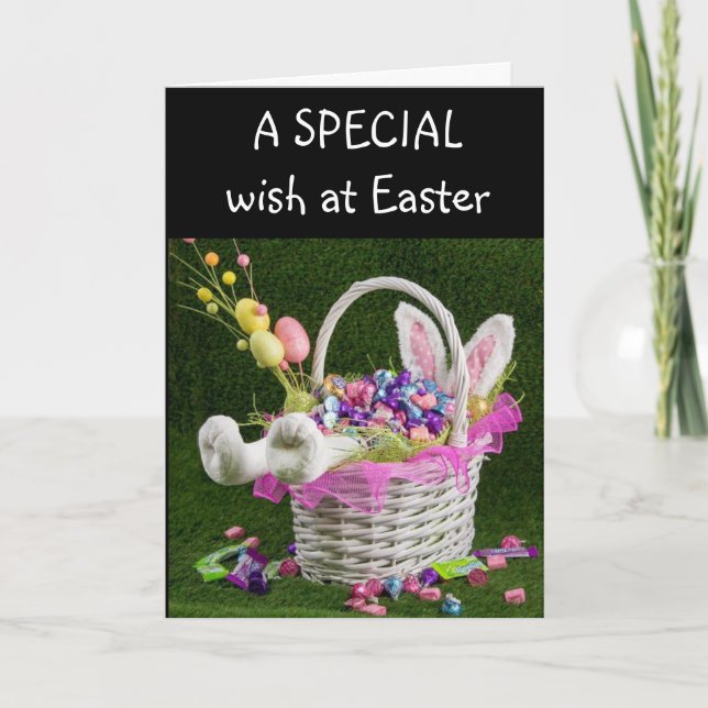 CARTE "PÂQUES" SPÉCIAL *FILLE* D'UN BUNNY SPÉCIAL (Devant)