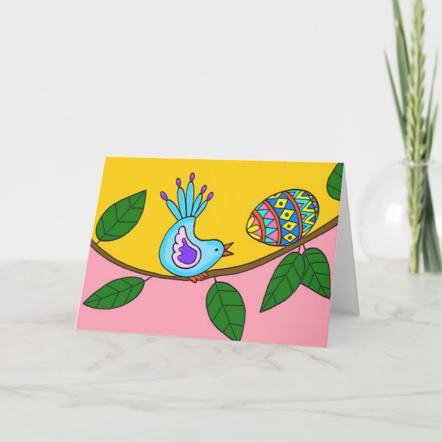 Carte Pâques surprise art populaire ukrainien (Devant)