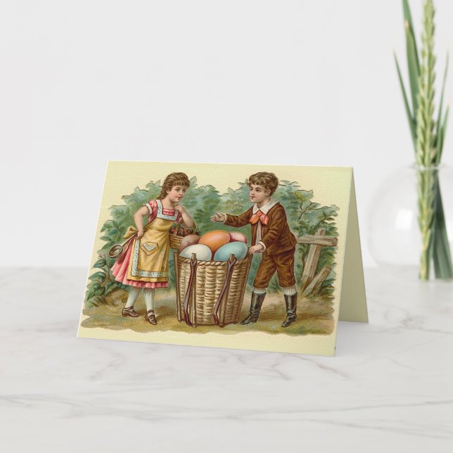 Carte Pâques victoriennes vintages (Devant)