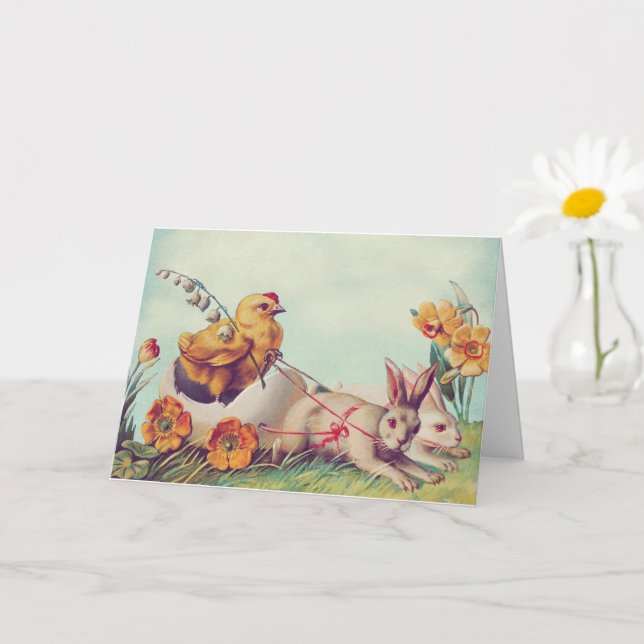 Carte Pâques vintage (Petite plante)