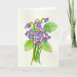 Carte Pâques Violettes Aquarelle