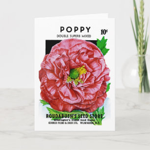 Carte Paquet de semences Vintage Poppy