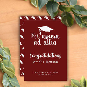 Carte Par aspera ad astra Latin Congrat Graduation Cap
