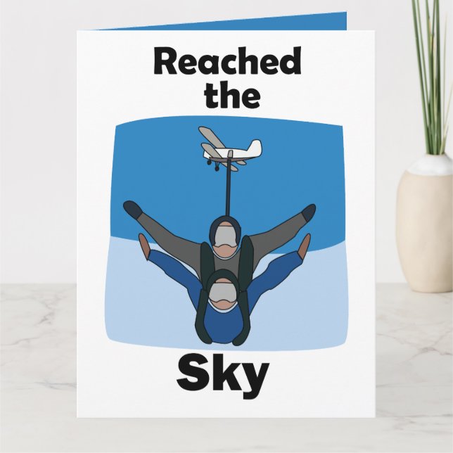 Carte Parachutisme Atteint Le Ciel Anniversaire Parachut (Devant)