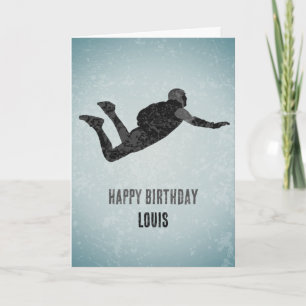 Carte Parachutiste sur fond métallique industriel person