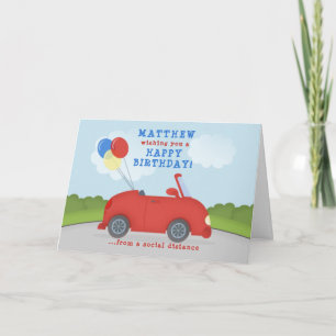 Carte Parade de voiture Distances sociales Anniversaire