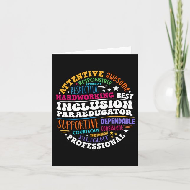 Carte Paraéducateur pour l'inclusion super - Éducation s (Devant)