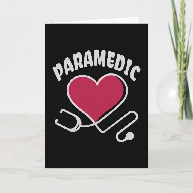 Carte Paramedic Stethoscope with heart (Devant)