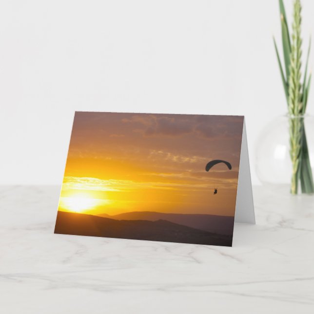 Carte Parapente au coucher du soleil (Devant)