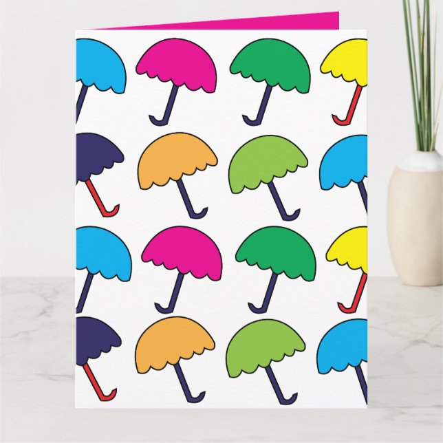 Carte Parapluie Parapluie Coloré (Devant)