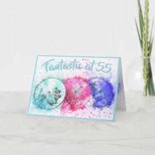 Carte Parapluies Colorés de Cocktail Tropical pour 55e A