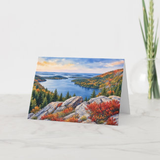 Carte Parc national d'Acadia Maine Aquarelle