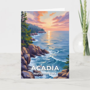 Carte Parc national d'Acadia Peinture de voyage dans l
