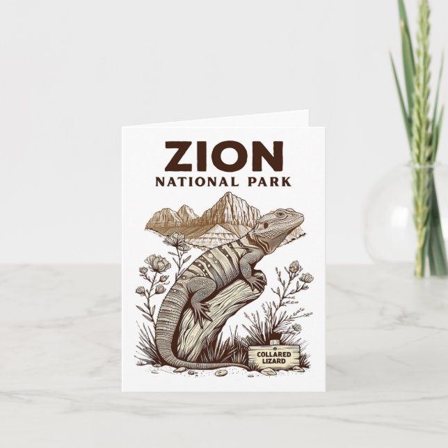 Carte Parc national de la Zion Retro Lizard Randonnée Ca (Devant)