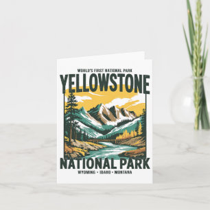 Carte Parc national de Yellowstone Randonnée Vintage