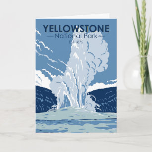 Carte Parc national de Yellowstone Vieux fidèles Vintage