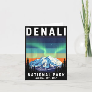 Carte parc national denali vintage alaska mont denali