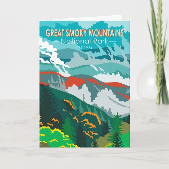 Carte Parc national des Great Smoky Mountains Vintage (Devant)