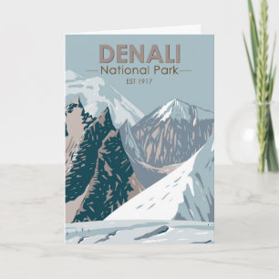 Carte Parc national du Denali Alaska Mont Hunter Vintage