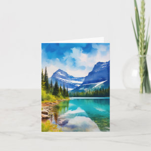 Carte Parc national du Glacier Montana Aquarelle