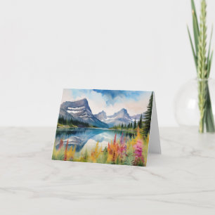Carte Parc national du Glacier Montana Aquarelle