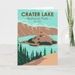 Carte Parc national du lac Crater Oregon Vintage