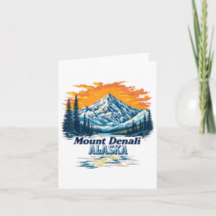 Carte Parc national du Mont-Denali vintage Alaska Mounta