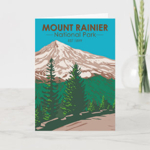 Carte Parc national du Mont Rainier Washington Vintage