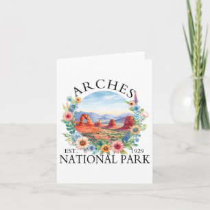 Carte Parc national Retro Floral Arches Camping O