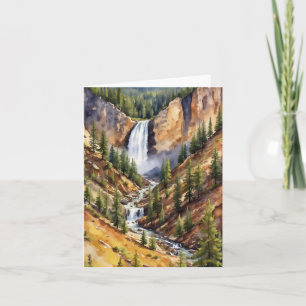 Carte Parc national Yellowstone Artiste Point Aquarelle