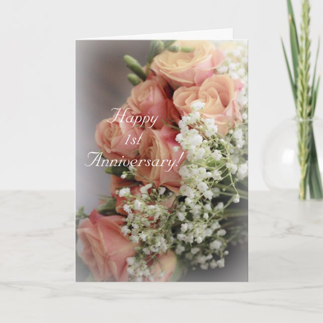 Carte Parce que.... Conception florale pour le 1er anniv (Devant)