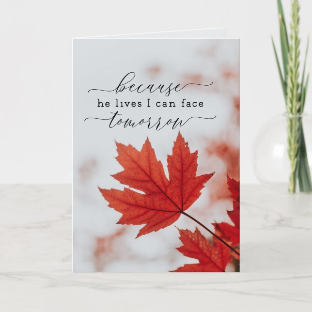 Carte Parce Qu'Il Vit, Je Peux Faire Face À Demain Hymne (Devant)