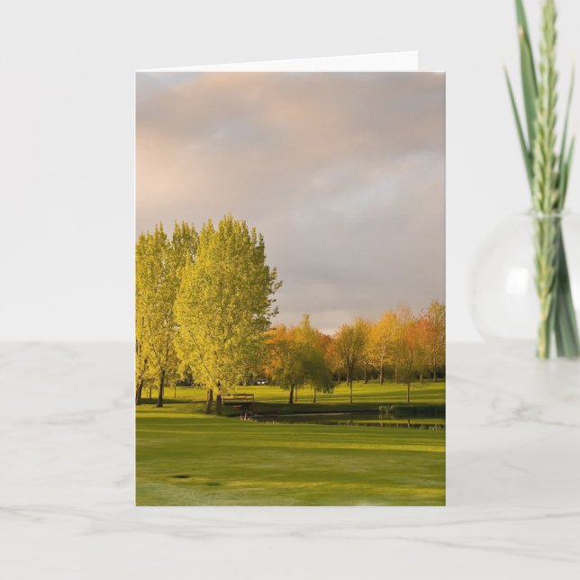 Carte Parcours de golf en automne Grey Card (Devant)