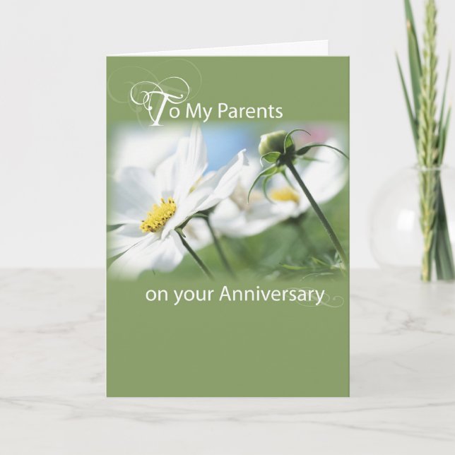 Carte Parents Anniversaire Vert (Devant)