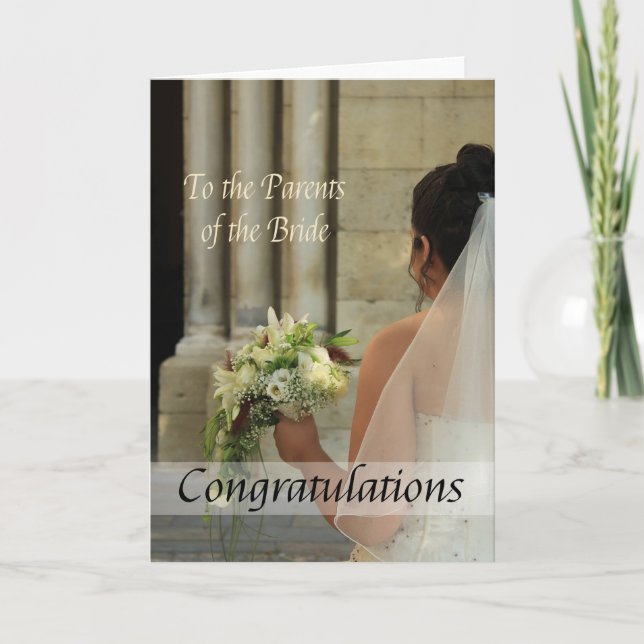 Carte parents de la mariée mariage félicitations (Devant)