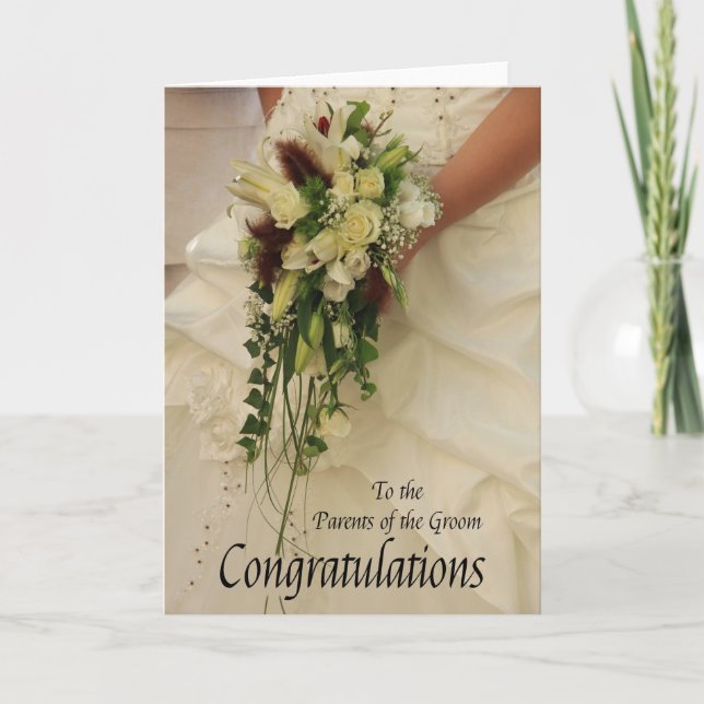 Carte Parents du marié mariage félicitations (Devant)