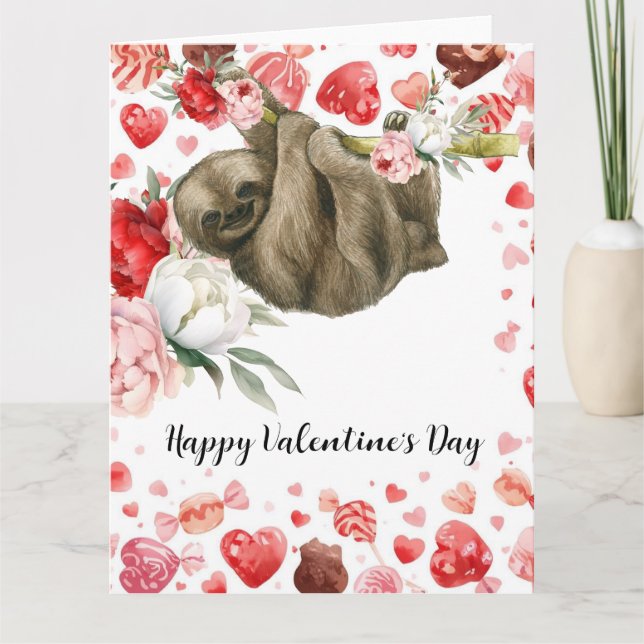 Carte Paresseux à la Saint-Valentin  (Devant)