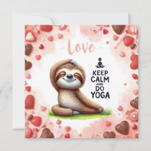 Carte Paresseux avec le texte AMOUR pour la Saint-Valent