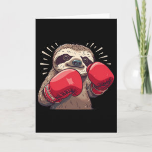 Carte Paresseux de boxe avec gants de boxe Kickboxing Dr