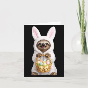 Carte Paresseux portant un costume drôle de lapin de Pâq
