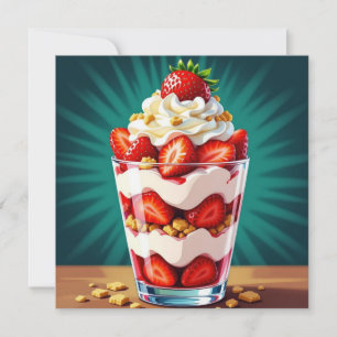 Carte Parfait aux fraises, granola et crème fouettée