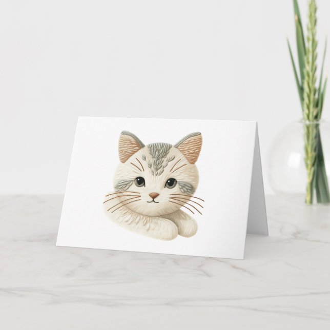 Carte Parfait pour les amoureux des chats Plaid brodé mi (Devant)